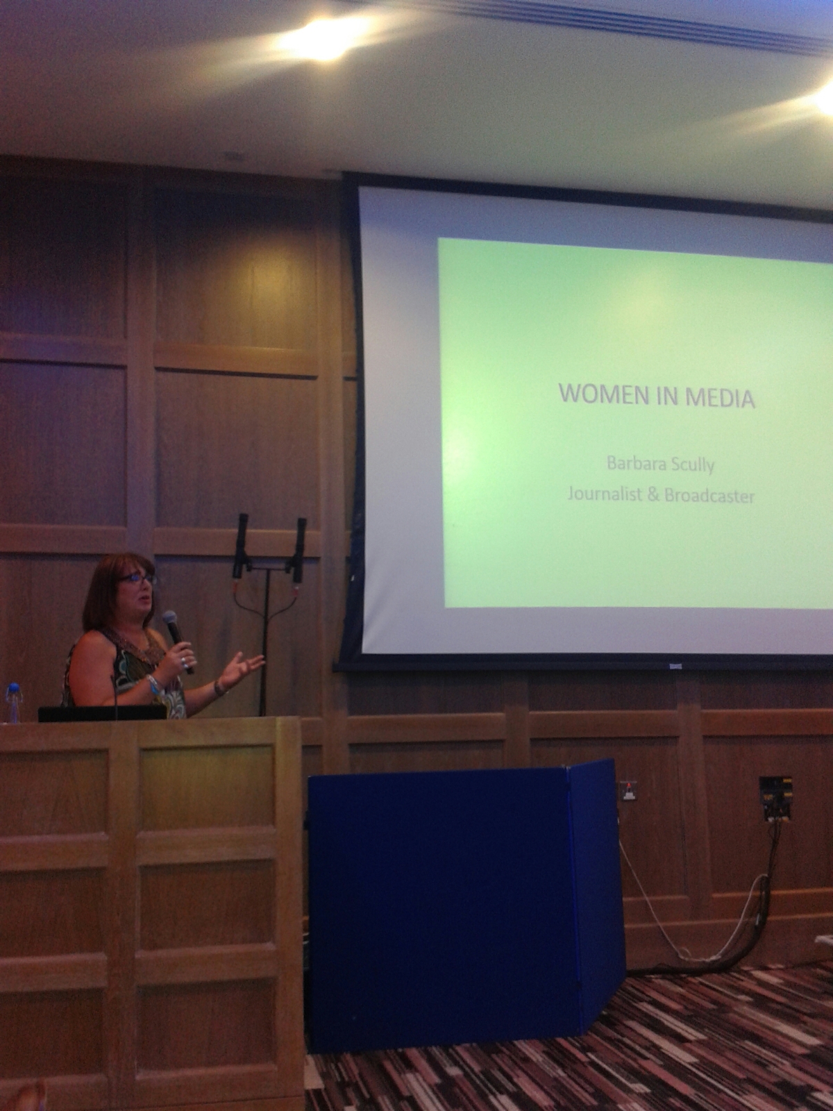 Barbara Scully Journalist and Broadcaster speaking at Irish Blogger Conference
