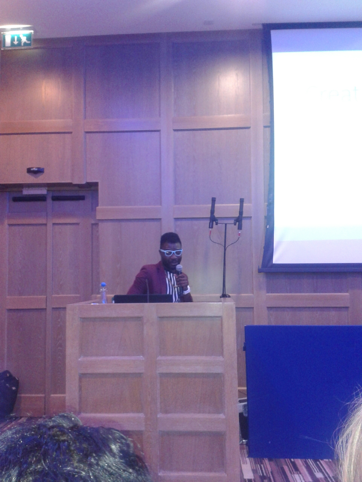 Twenty Monkey Timi Ogunyemi of Picture This speaking at Irish Blogger Conference